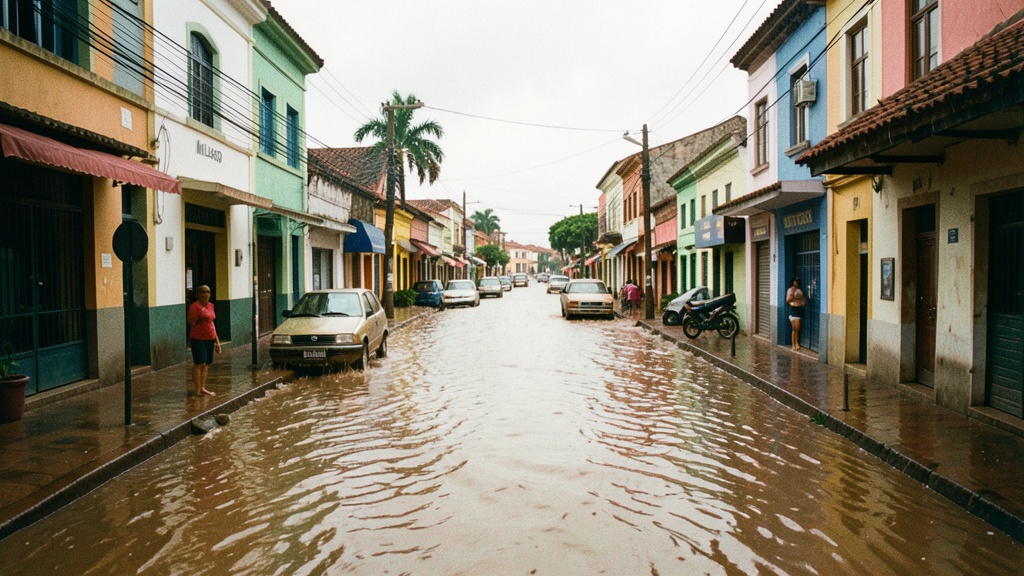 Inundaciones en el norte de Milagro paralizan calles Guayaquil y Calderón
