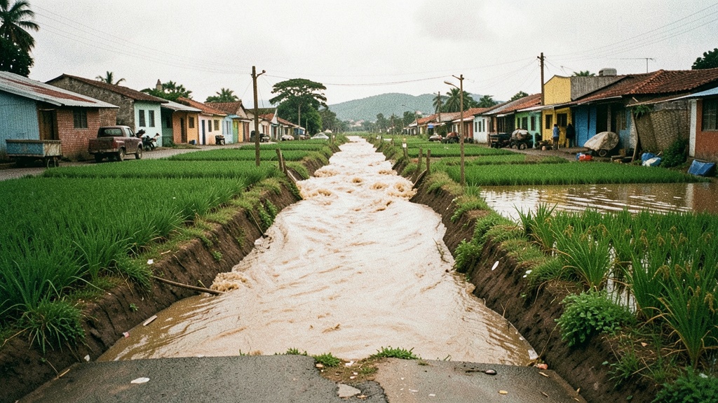 Lluvias y desborde del Daule dejan bajo el agua a recintos de Santa Lucía
