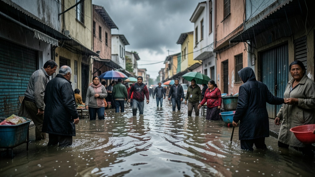Inundaciones en Durán tras horas de lluvia: calles bloqueadas y preocupación vecinal