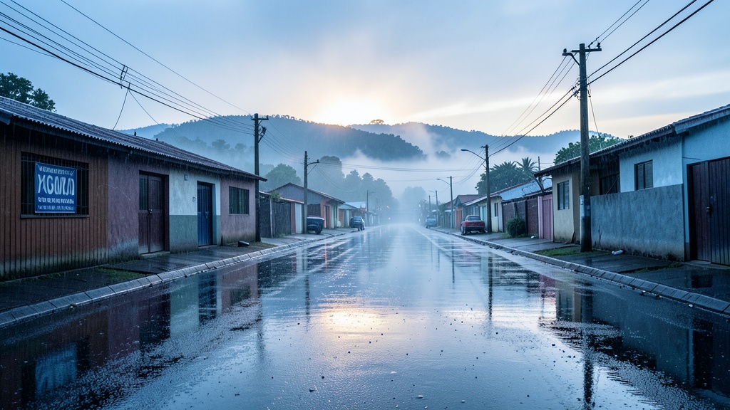 Despejan las nubes sobre Yaguachi y se divisan las montañas tras la lluvia nocturna