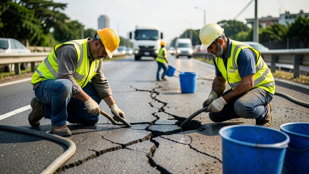 Reparan fuga en vía Durán-Yaguachi y restablecen agua potable