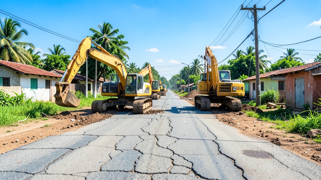 Maquinaria inicia reconformación de calles en Fincas Delia, Durán