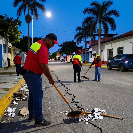 Voluntarios venezolanos limpian La Guaira tras sismos de junio