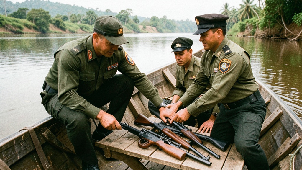 Fuerzas Armadas incautan armas en camaronera de Tenguel tras operativo cerca del río Gala