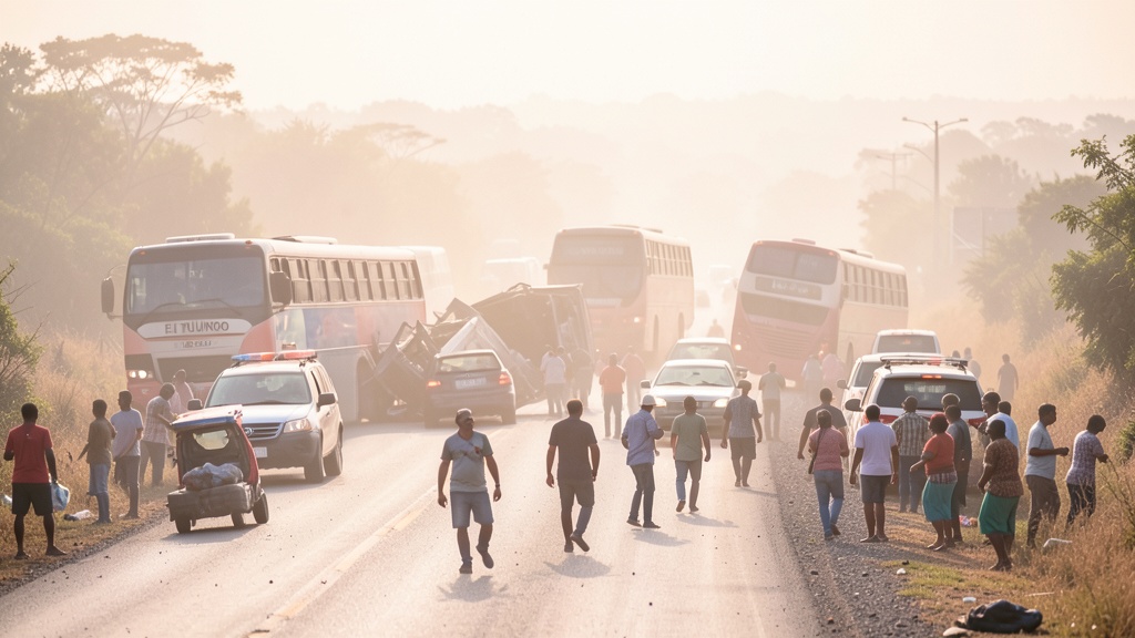 Accidente de bus en El Triunfo deja heridos y paraliza vía hacia Guayaquil