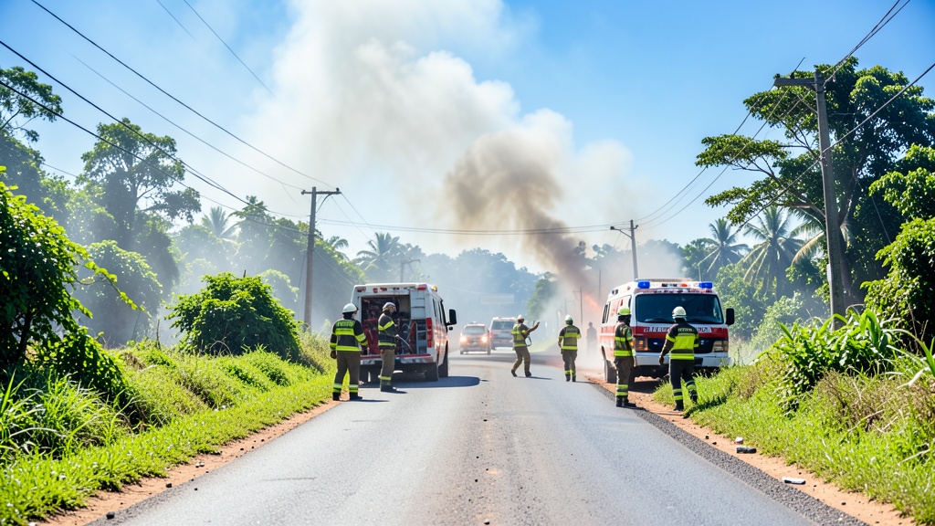Incendio en Vía Durán-Tambo: ECU 911 coordinó respuesta con bomberos de tres cantones