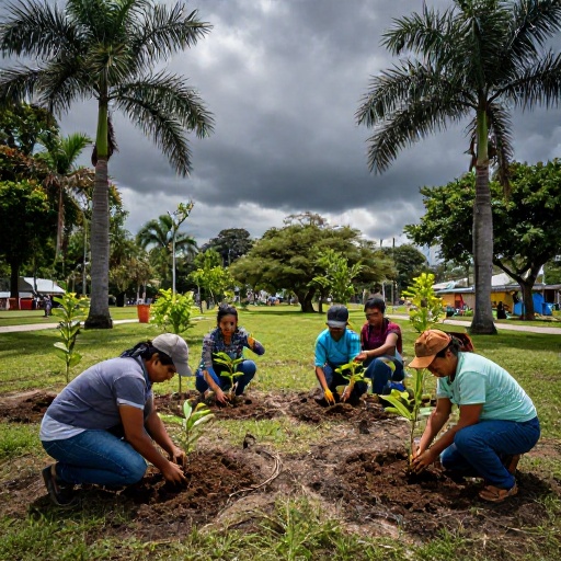 Municipio y moradores sembraron 10 árboles en el parque de Panorama
