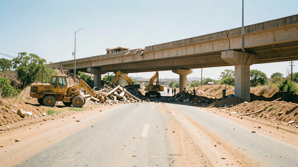 Prefectura del Guayas limpia viaducto en Santa Lucía para evitar colapso