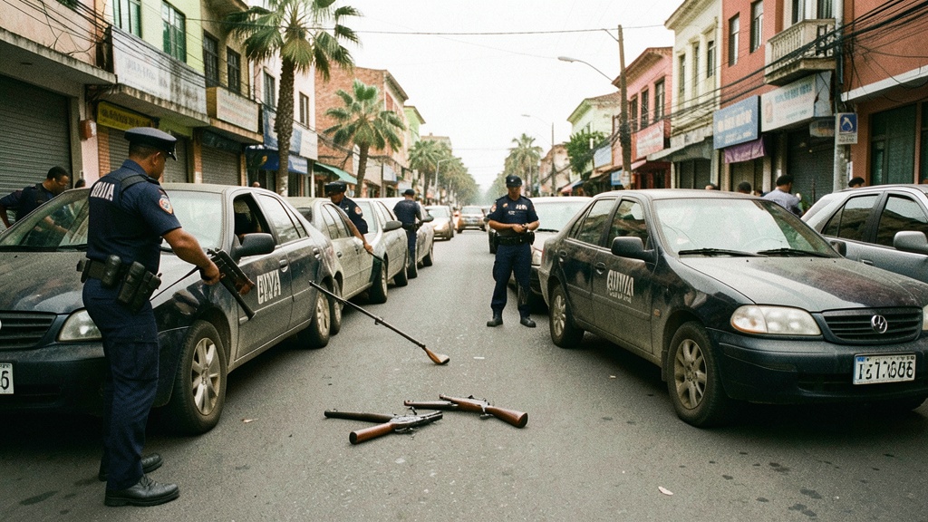 Operativo policial en Guayaquil retira vehículos sin placas e incauta armas rastrilladas