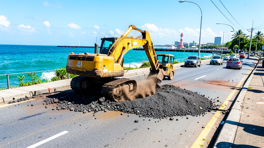 Dirección de Obras Públicas inicia bacheo en Av. Eloy Alfaro y Malecón