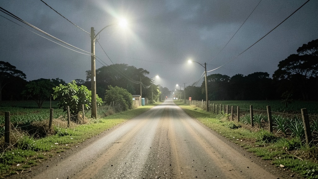 Iluminan El Pedregal con 41 luminarias para mejorar seguridad y producción nocturna