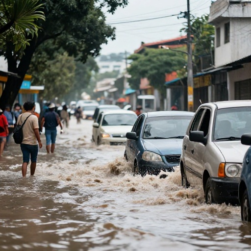 Marea alta deja zonas inundadas en Guayaquil por el aumento del río