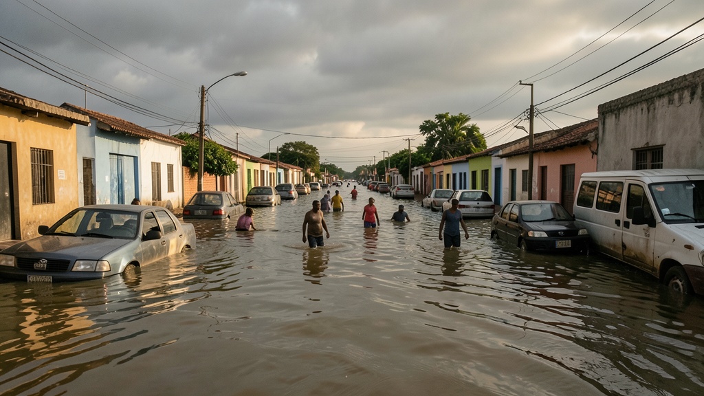 Inundación severa afecta a Naranjal este lunes 19 de octubre