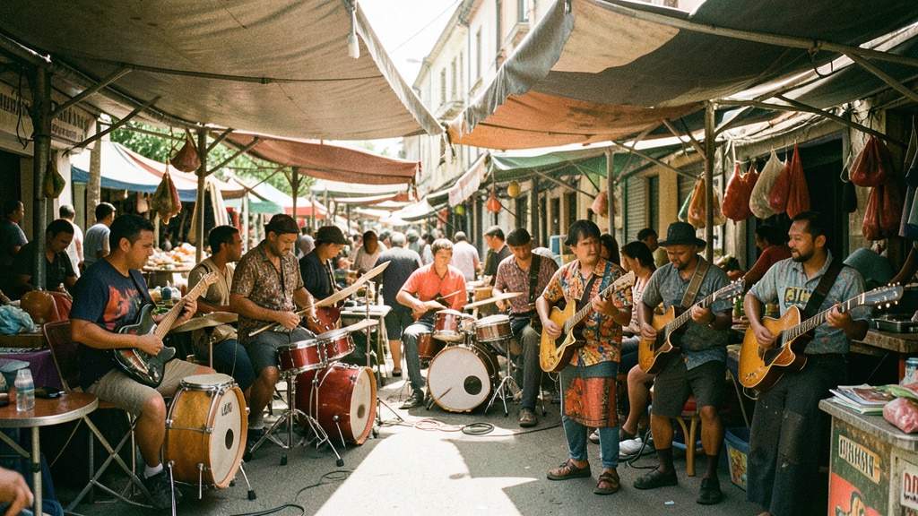 La Banda Municipal transformó la rutina del Mercado Este con música y cultura
