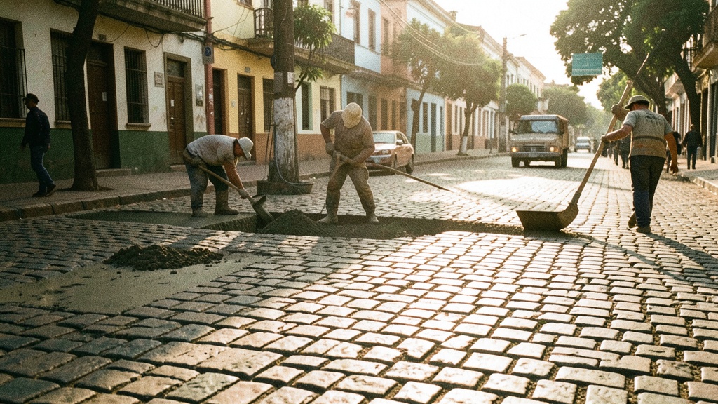 Avanzan obras de aceras y agua potable en La Alborada mientras se resuelve tramo crítico