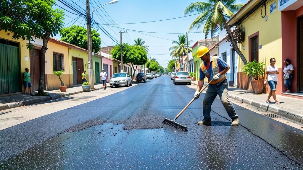 Bacheo en Panorama: 24 m³ de asfalto reparan avenida principal tras invierno