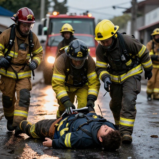 Bomberos rescatan a hombre electrocutado en Sauces 9 y lo trasladan a hospital