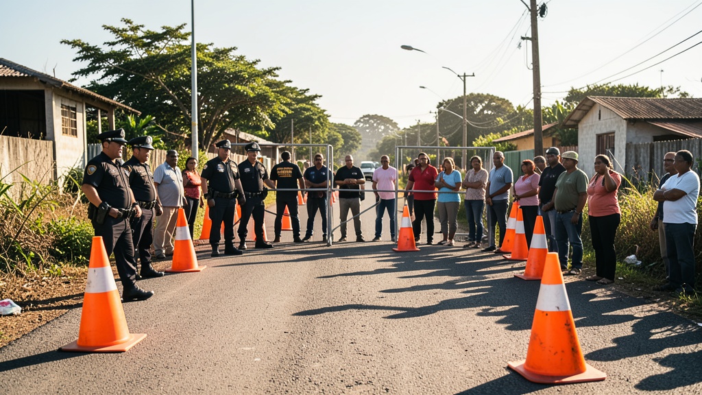 Cierre vial en Naranjal por marcha contra la inseguridad