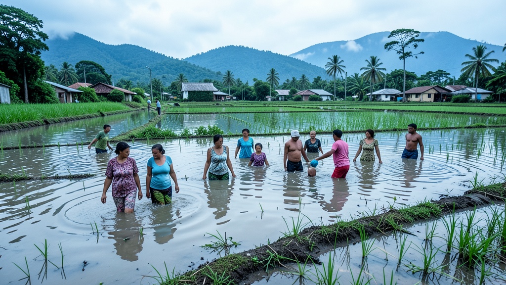 Inundaciones en Santa Lucía sumergen 4.500 hectáreas de arroz y dejan a familias sin acceso