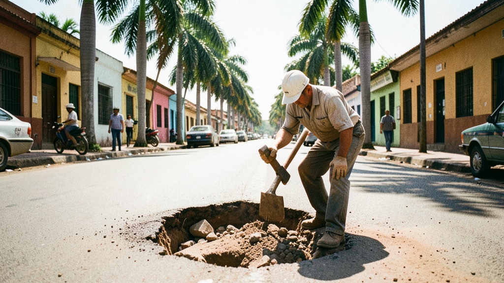 Municipio repara calle Cosme Renella en La FAE tras pedido de vecino