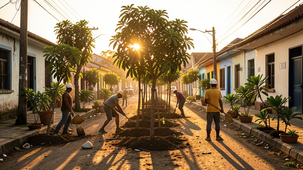 Arborización avanza en Samborondón con 500 árboles y traslado de ficus