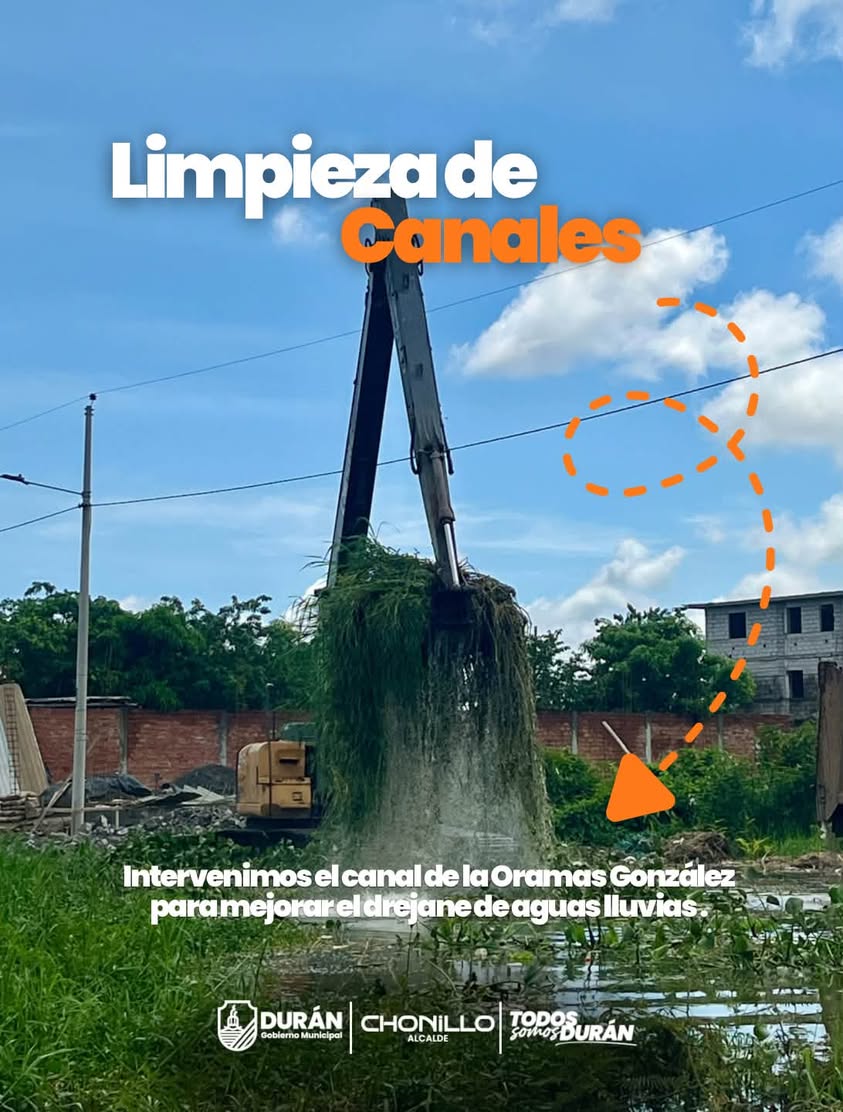 Municipio limpia canal de Oramas González para mejorar drenaje en Durán