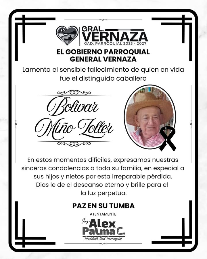 General Vernaza rinde homenaje a Bolivar Miño Zoller con condolencias oficiales