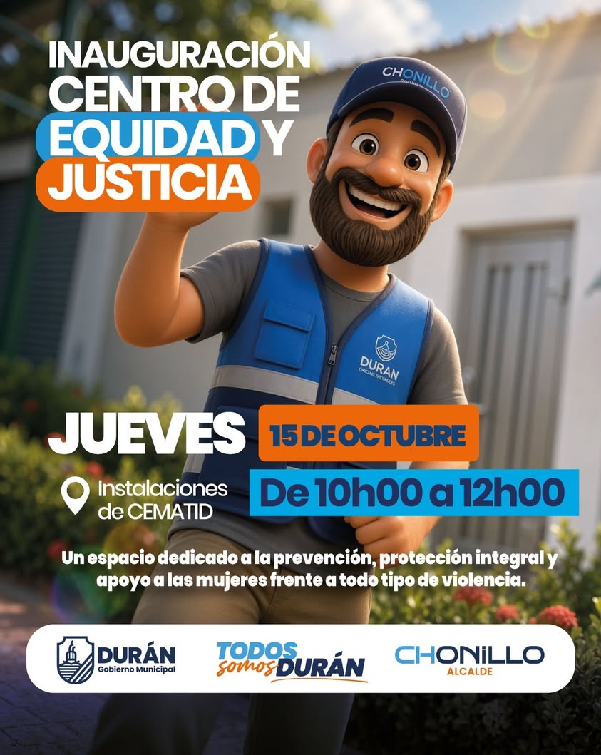 Durán inaugura el Centro de Equidad y Justicia para proteger a las mujeres