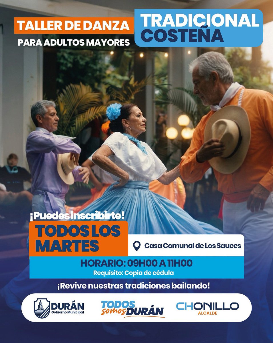 Adultos mayores de Durán son convocados a taller de danza costeña