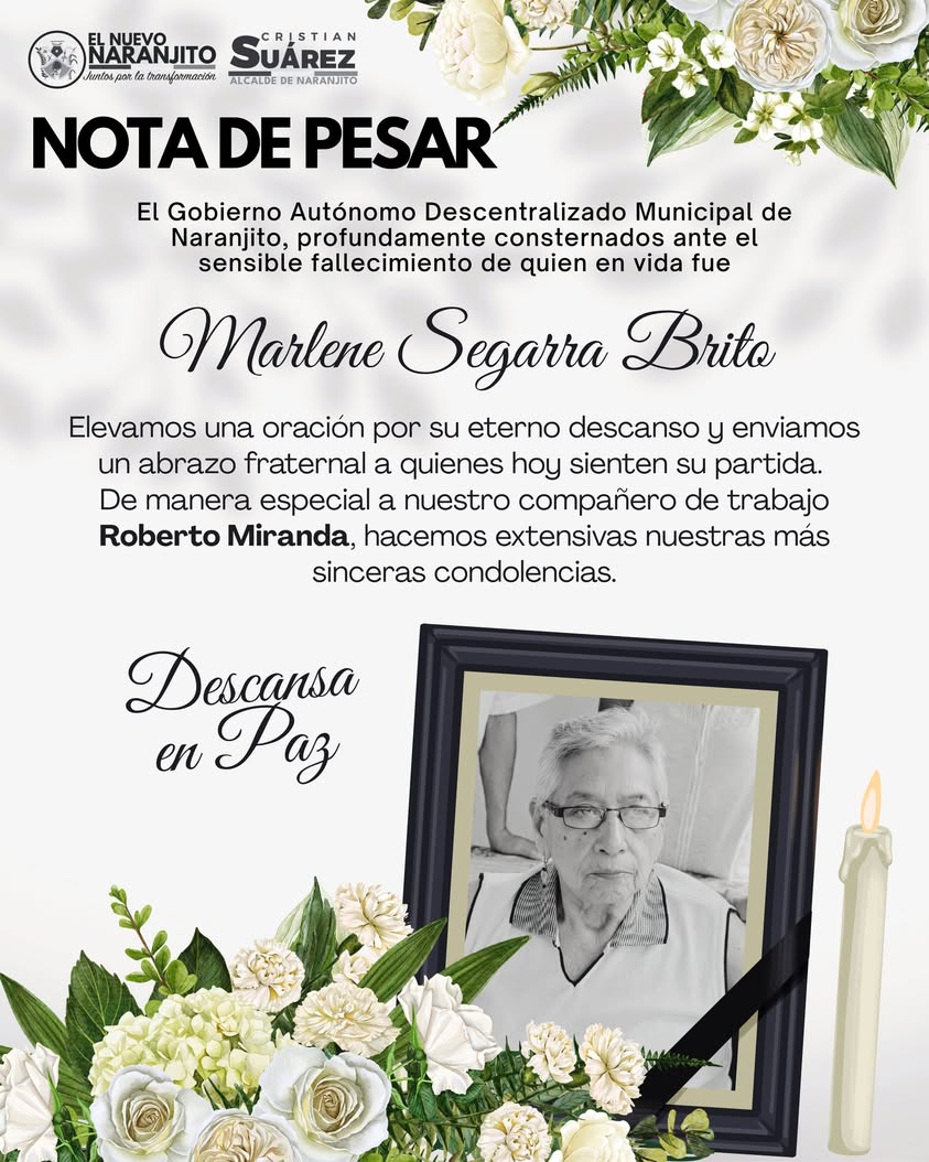 Alcaldía de Naranjito lamenta el fallecimiento de Marlene Segarra