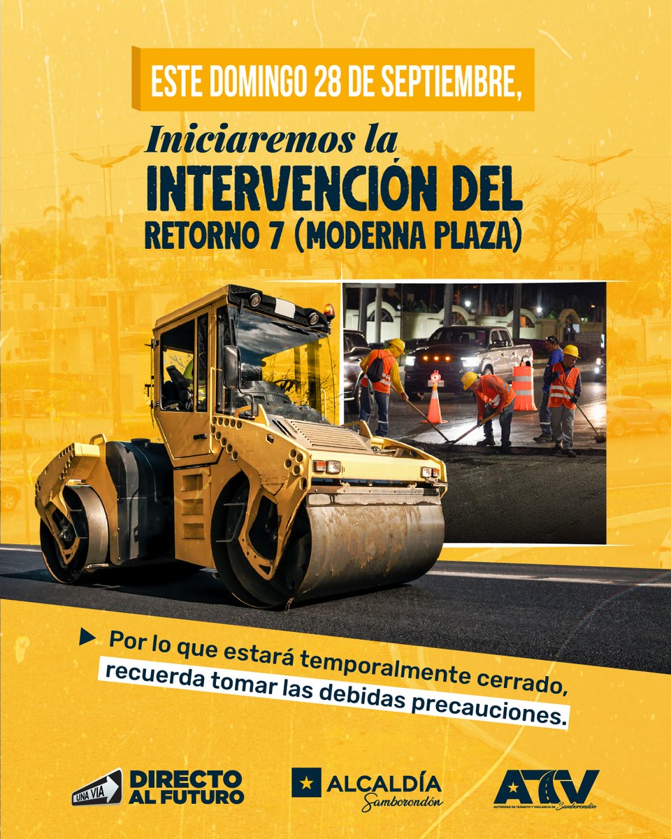 Cierre parcial en Av. Samborondón por obra final frente a Moderna Plaza