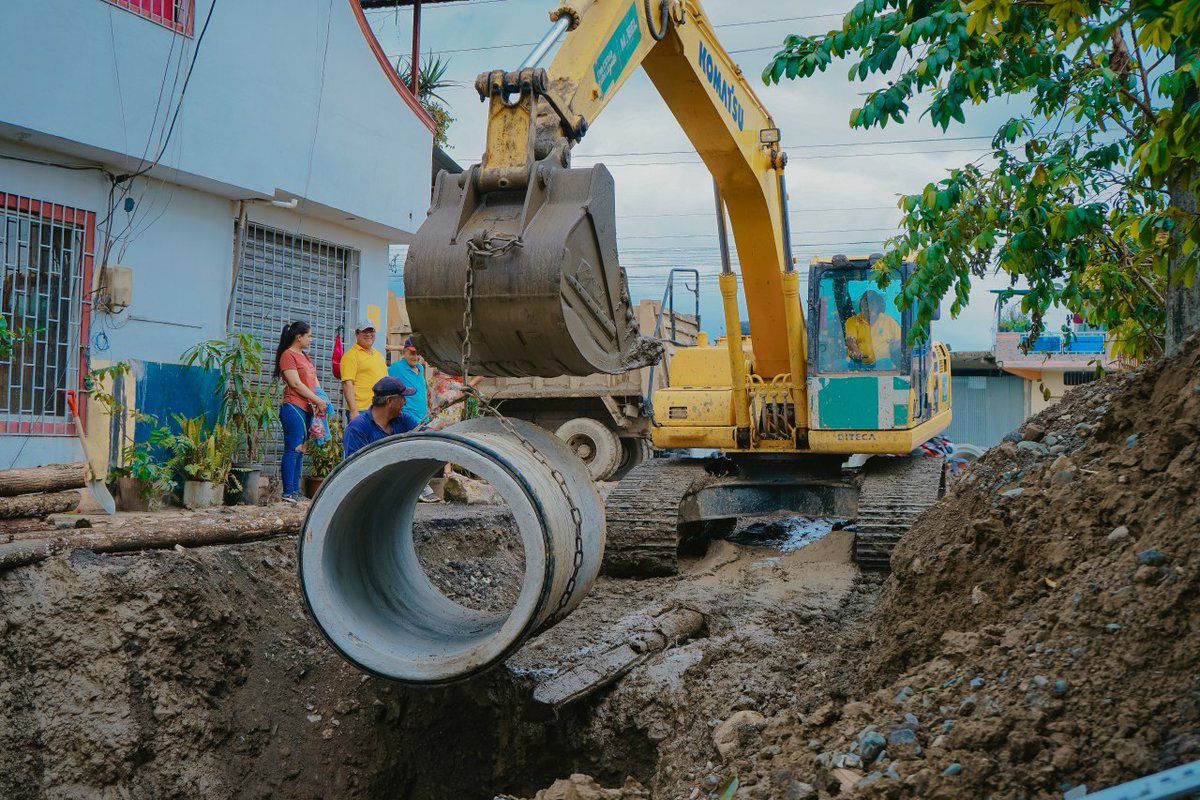 El Triunfo avanza obra de drenaje en Ciudadela Yolanda Vallejo