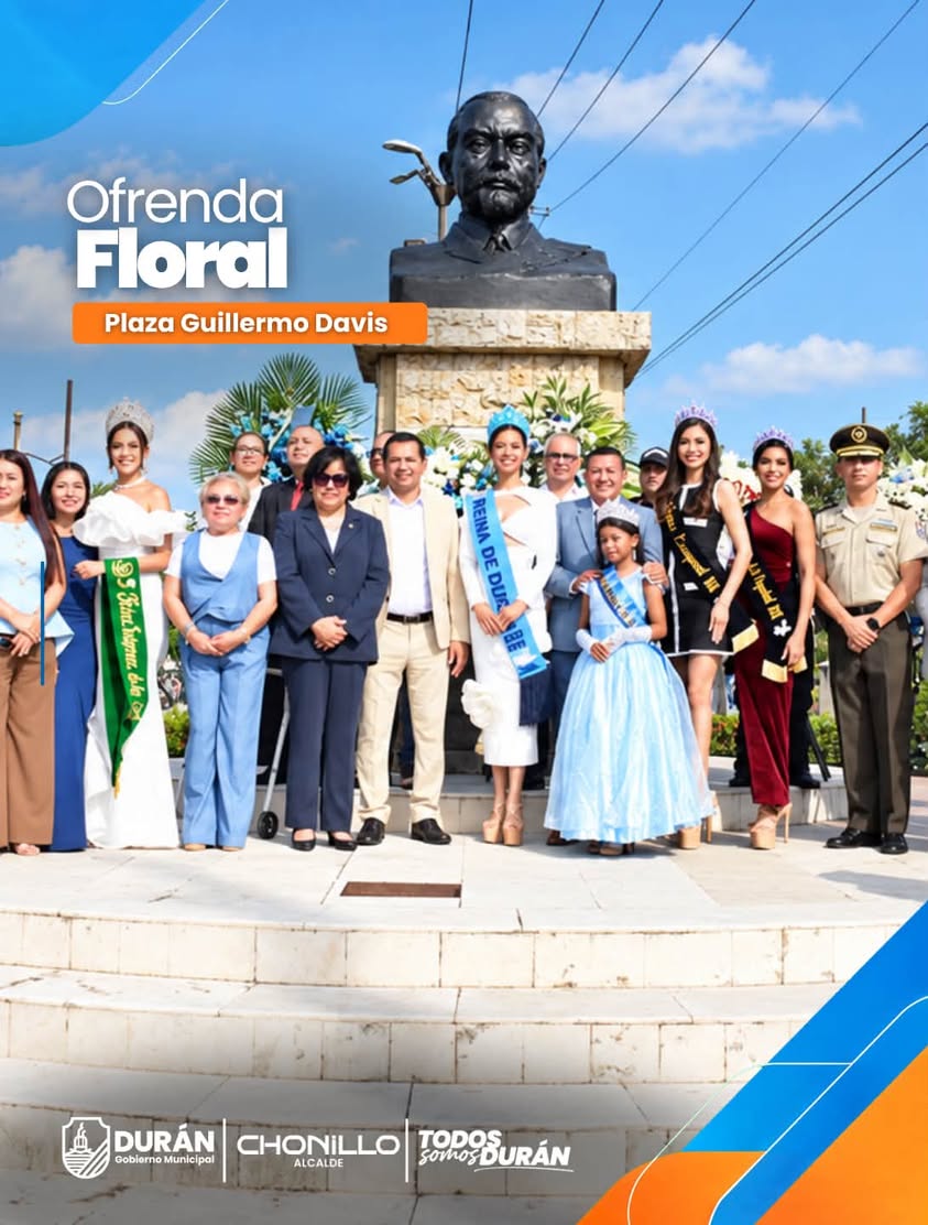 Durán rinde homenaje a Eloy Alfaro con ofrenda floral por sus 124 años de parroquialización