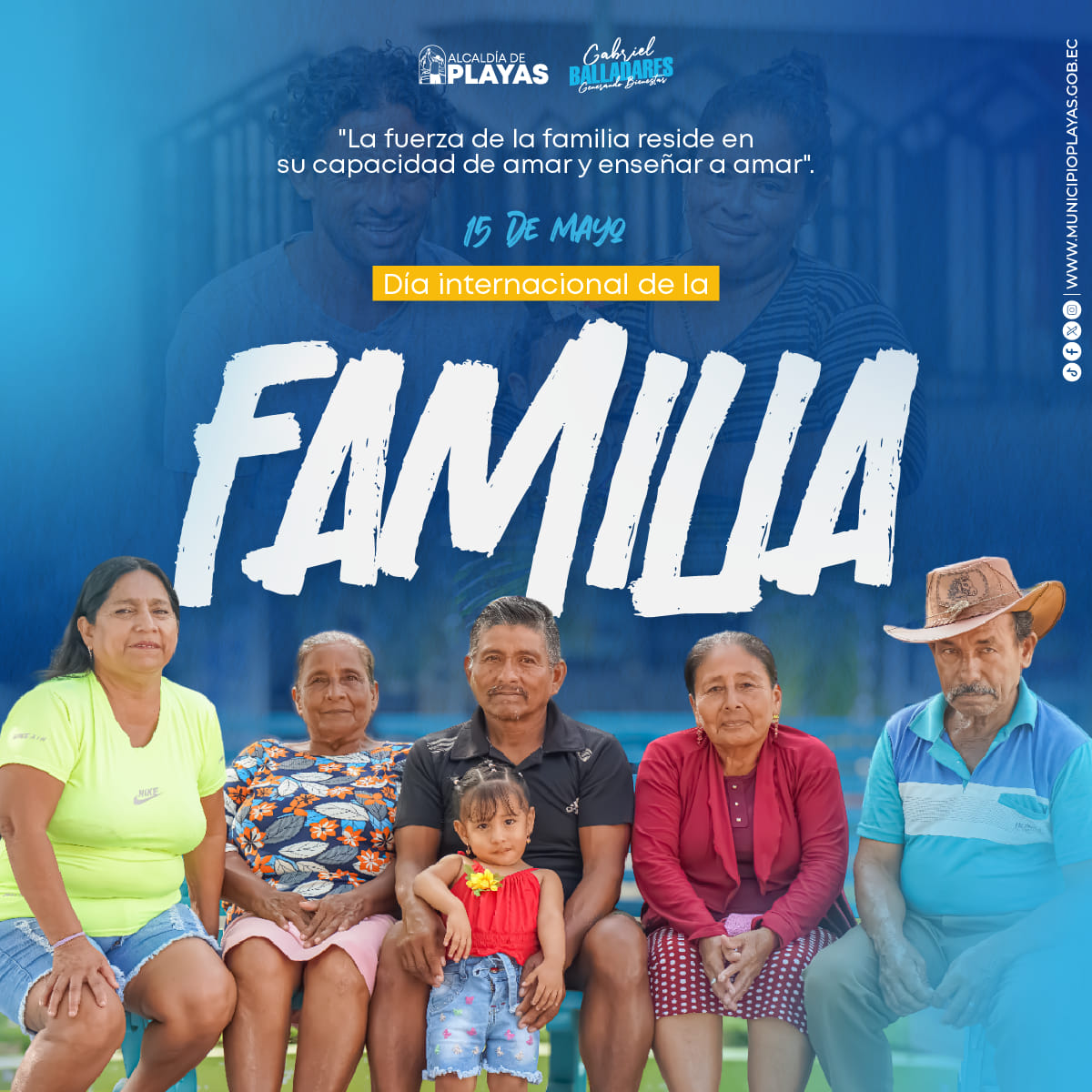 La Alcaldía de Playas rinde homenaje a las familias del cantón este 15 de mayo