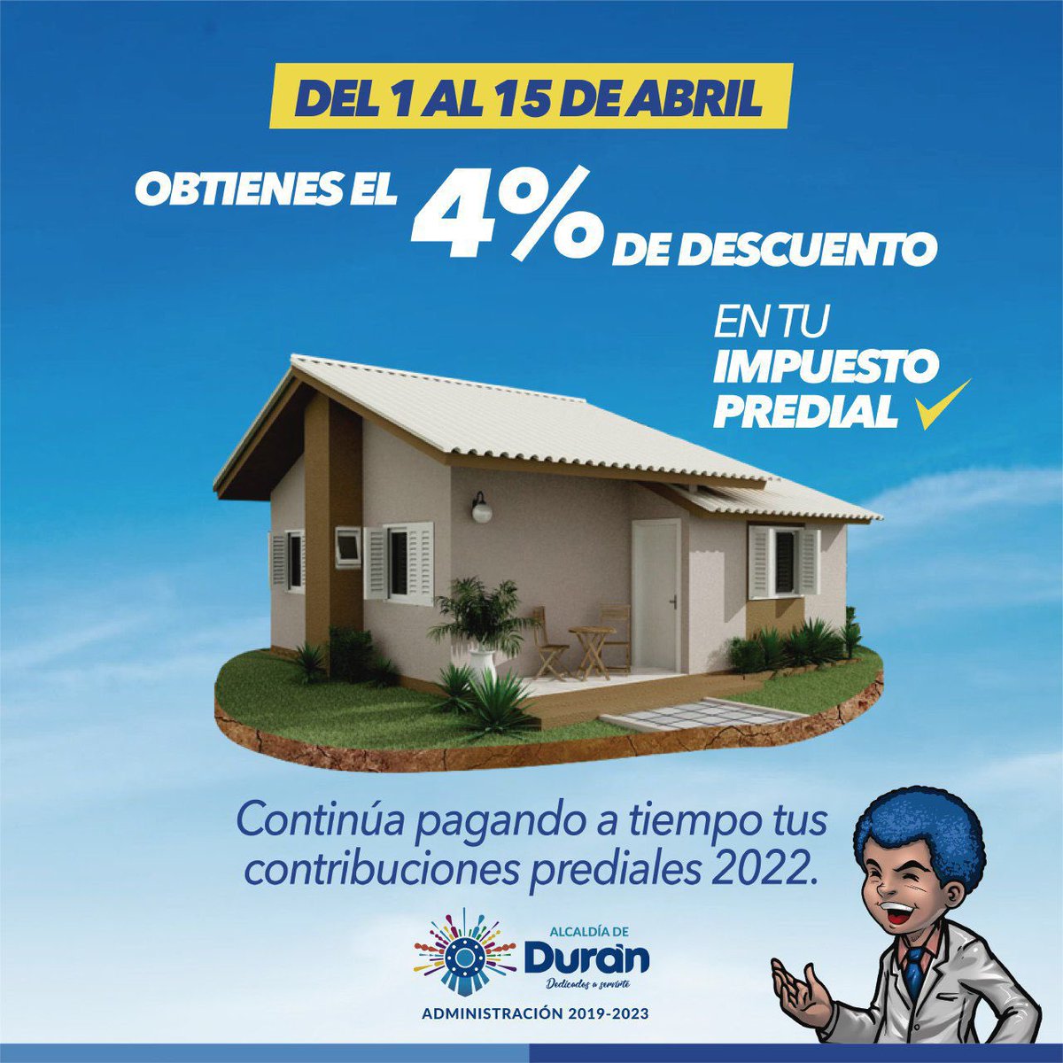 Durán: Municipio ofrece 4% de descuento en impuestos prediales hasta el 15 de abril