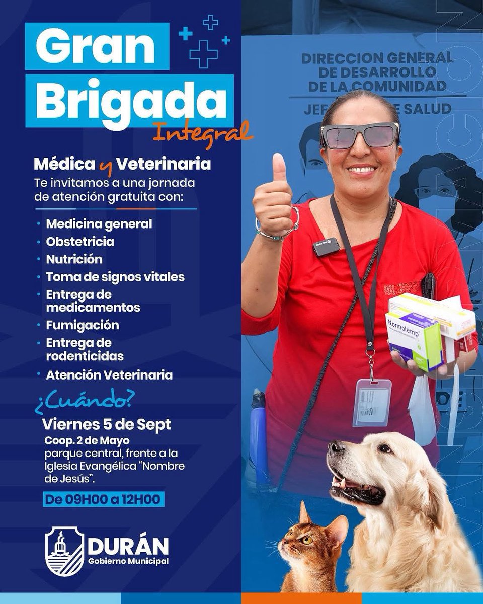 Durán ofrece brigada médica y veterinaria gratuita para vecinos y mascotas