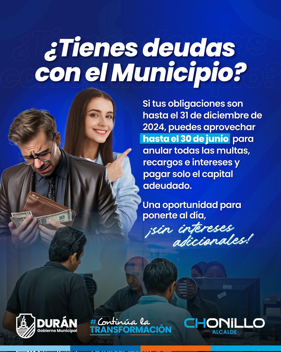 Durán: Regulariza tu deuda municipal sin recargos hasta el 30 de junio