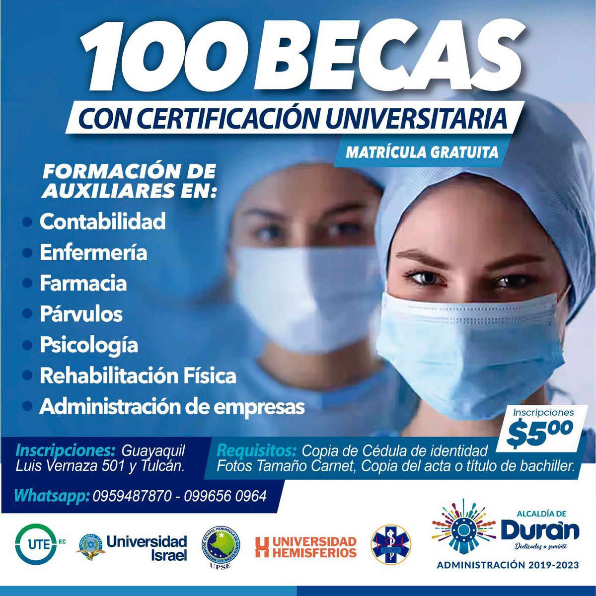 FODEP ofrece 100 becas universitarias en Durán; inscripciones este miércoles
