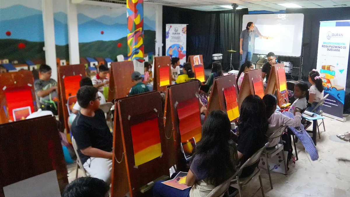 Cursos vacacionales de arte y cultura se dictan en la Biblioteca Municipal de Durán