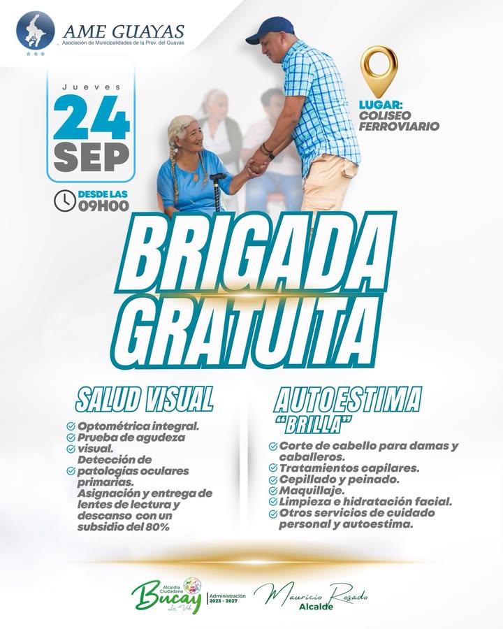 Brigada gratuita de salud visual y belleza llega a Bucay el jueves 24