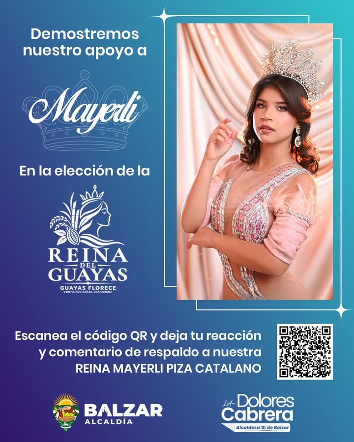 Balzar impulsa a Mayerli como candidata a Reina del Guayas 2026