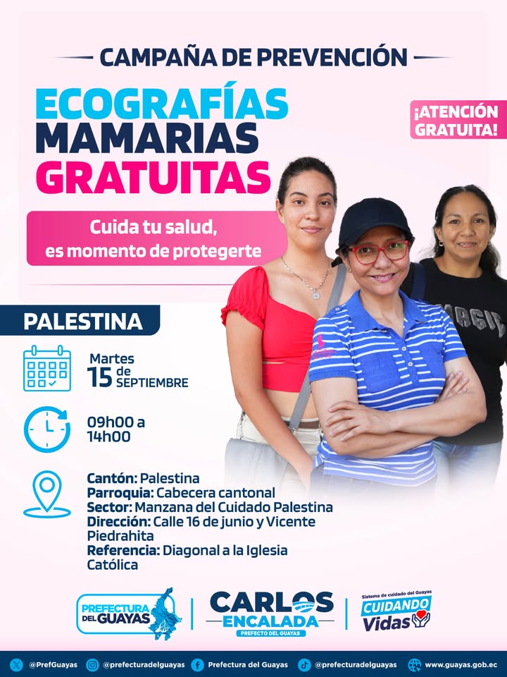 Campaña gratuita de mamografías en Palestina este martes 15 de septiembre