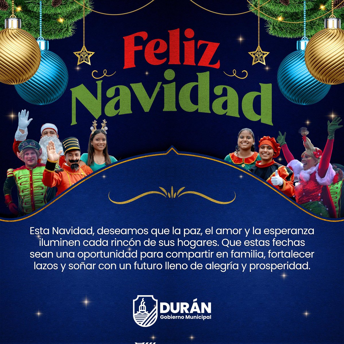 Durán celebra Navidad con mensajes de unión y prosperidad desde las redes municipales
