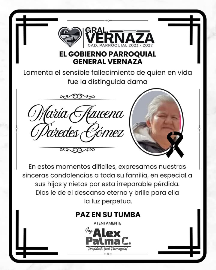 Familiares de María Azucena Paredes reciben condolencias del Gobierno Parroquial
