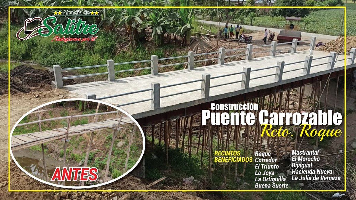 Puente Carrozable en Roque avanza para mejorar conectividad en Salitre