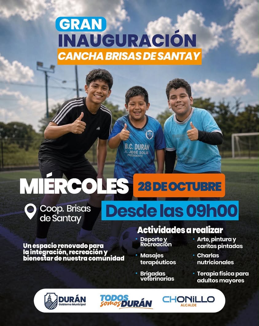 Durán inaugura este miércoles nuevo espacio recreativo y deportivo para familias