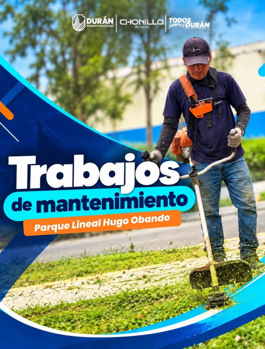 Mantenimiento en Parque Lineal Hugo Obando: corte de césped y limpieza