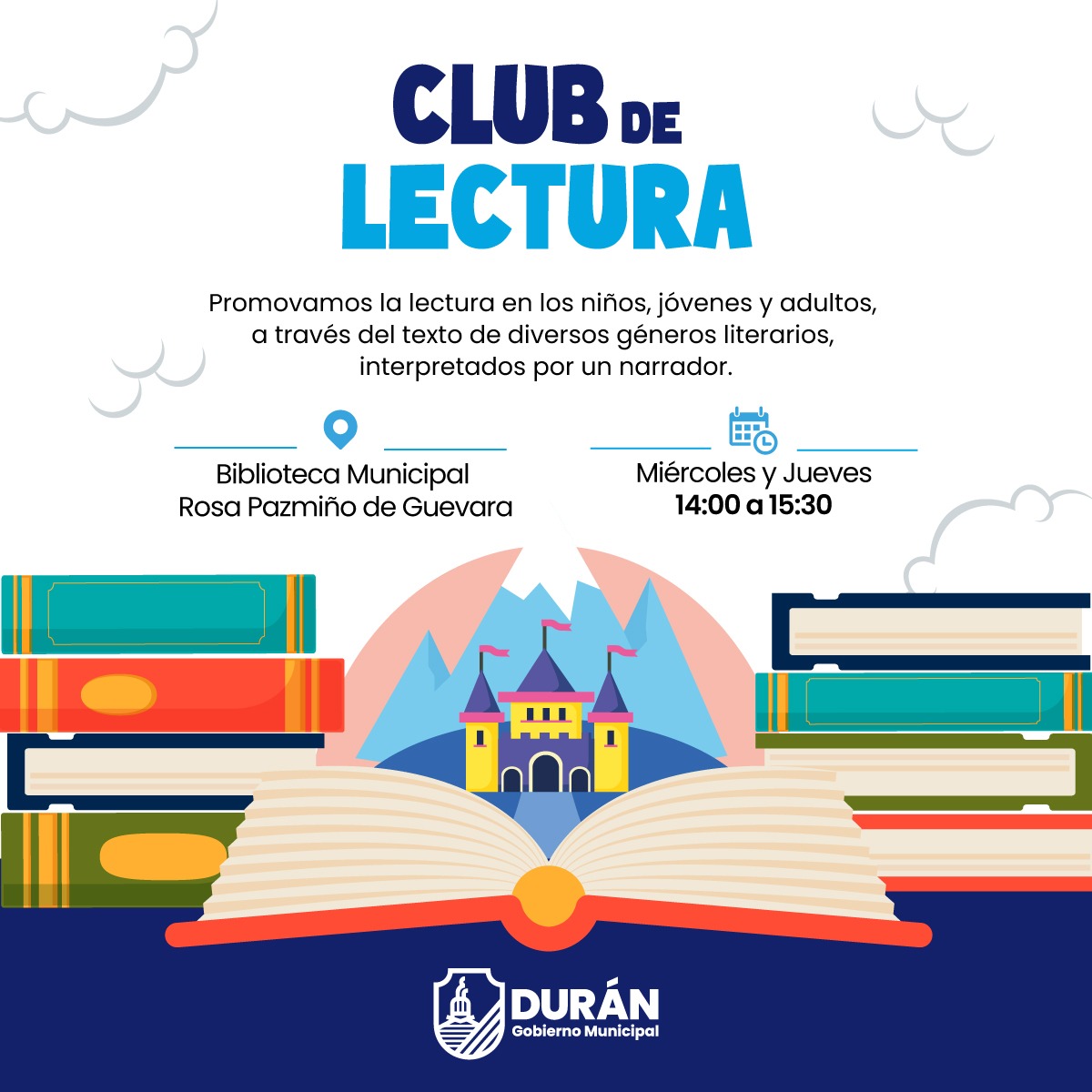 Biblioteca Municipal Rosa Pazmiño abre inscripciones al Club de Lectura en Durán