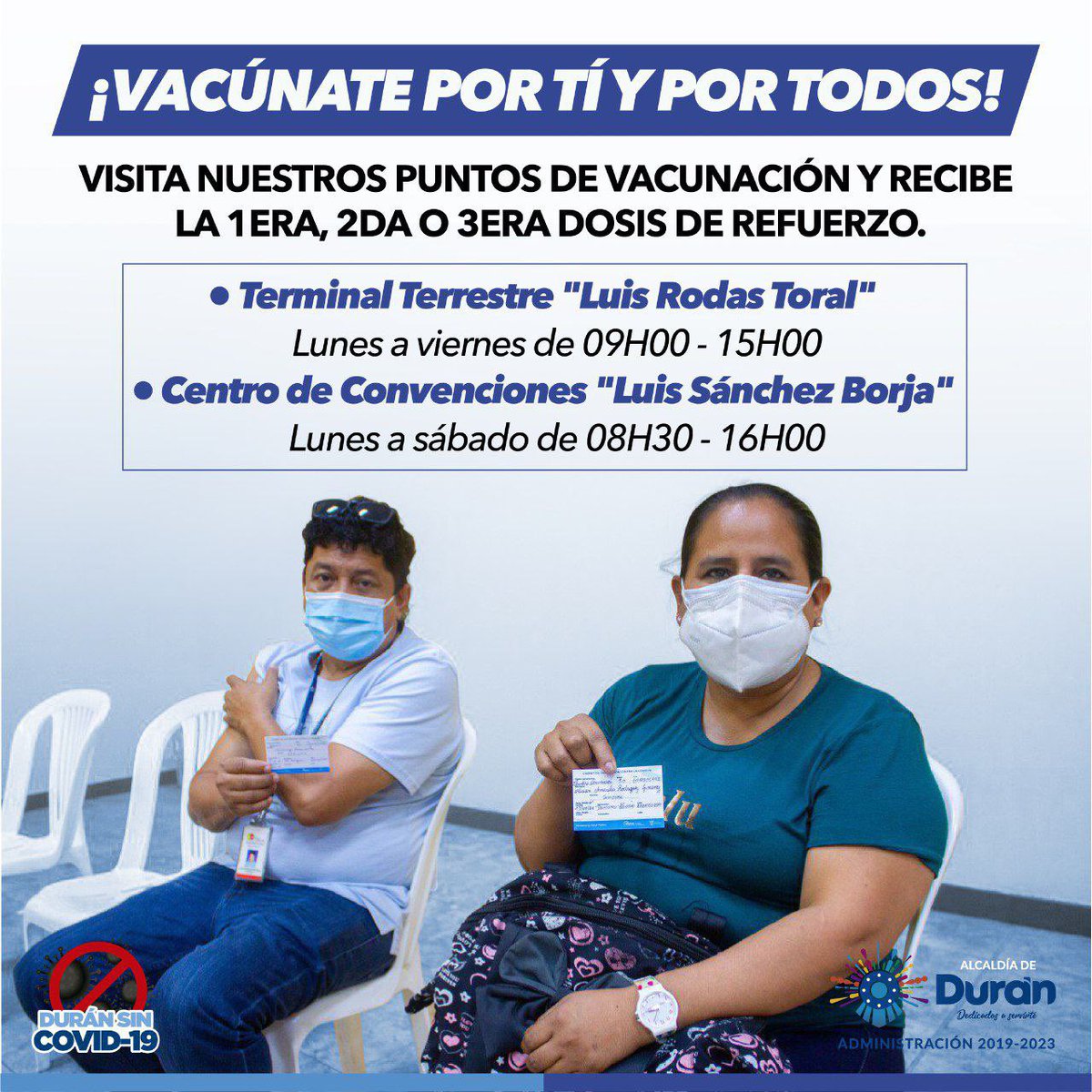 Puntos de vacunación en Durán abren sus puertas para dosis 1, 2 y refuerzo
