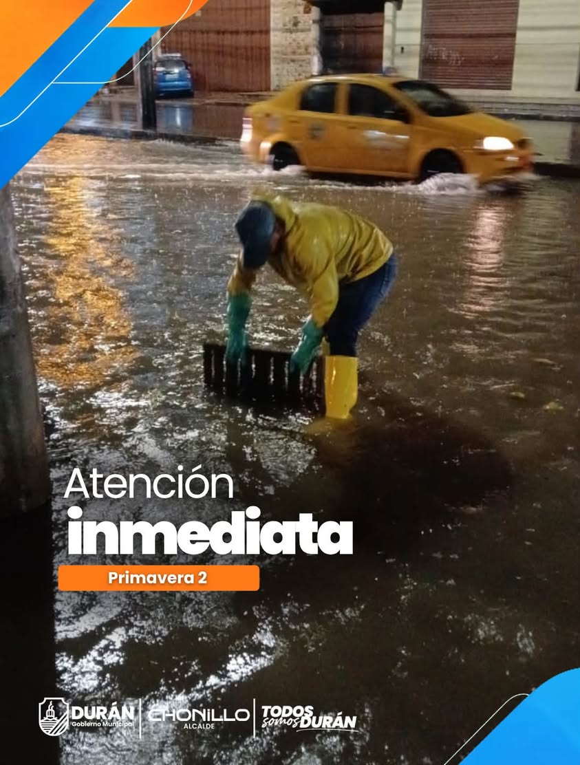 Municipalidad de Durán mantiene limpieza de alcantarillas tras inundaciones